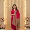 Dazzling Pink Cotton Straight Salwar Kameez – 62562-118