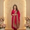 Dazzling Pink Cotton Straight Salwar Kameez – 62562-118