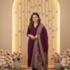 Confident Purple Cotton Straight Salwar Kameez – 62562-119