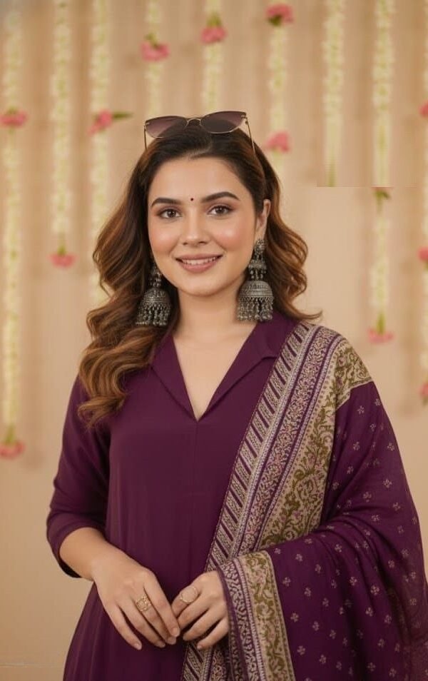 Confident Purple Cotton Straight Salwar Kameez – 62562-119