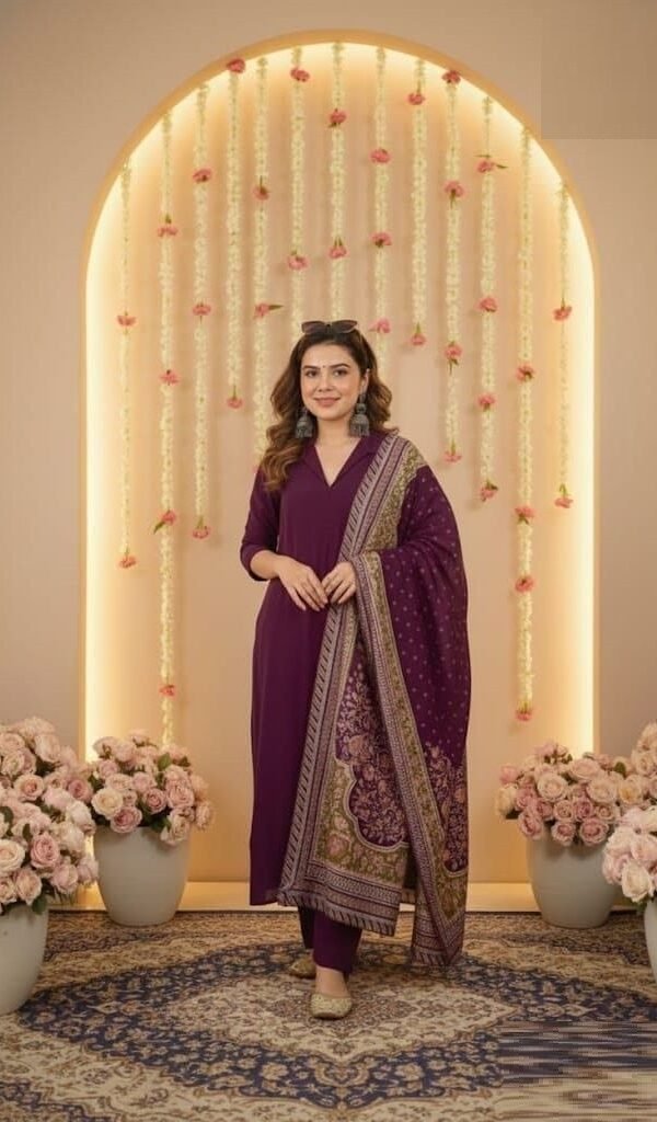 Confident Purple Cotton Straight Salwar Kameez – 62562-119