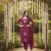 Sophisticated Wine Rayon Straight Salwar Kameez – 62563-2237