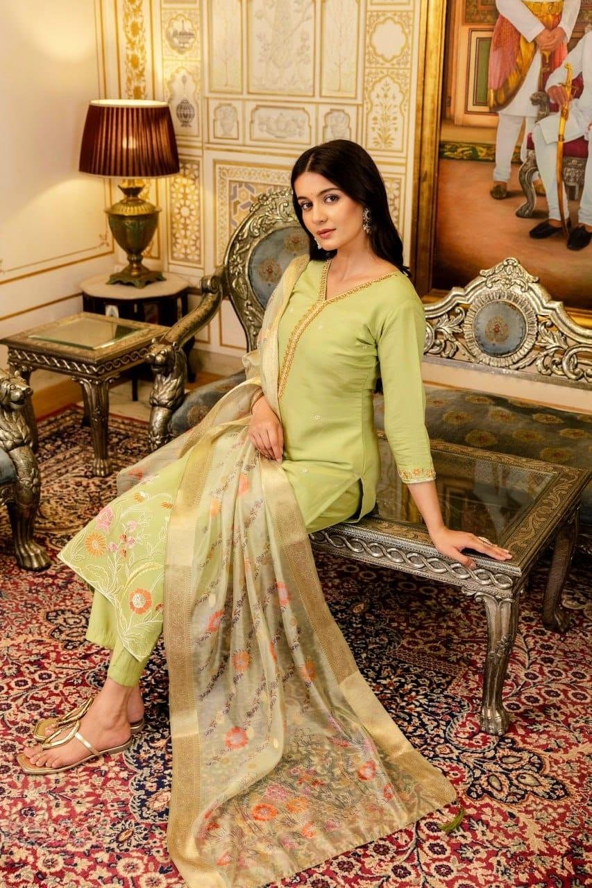 Stylish Mauve Viscose Shimmer Straight Salwar Kameez – 62564-29-B