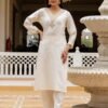 Fabulous Off White Viscose Chanderi Straight Salwar Kameez – 62565-30-A