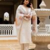 Fabulous Off White Viscose Chanderi Straight Salwar Kameez – 62565-30-A